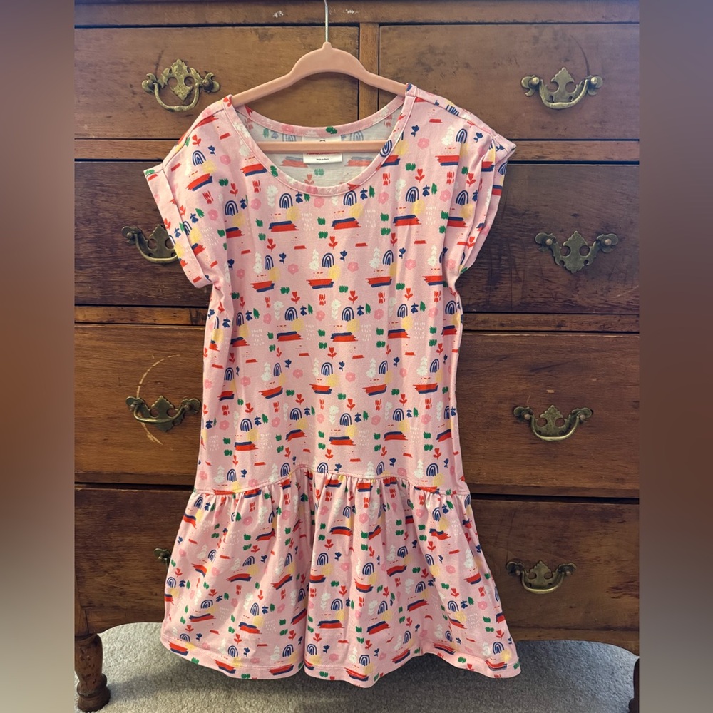 Hanna Andersson Pink Girls dress. Size 8. Pink with rainbow.